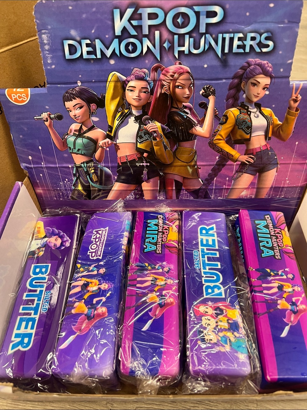 Slow Rise pop K-POP Demon Hunters Purple & Pink Pencil Case Set